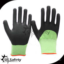 SRSAFETY 15G gestrickte Nylon &amp; Spandex 3/4 beschichtete schwarze Sicherheitsschaum Nitril Handschuhe